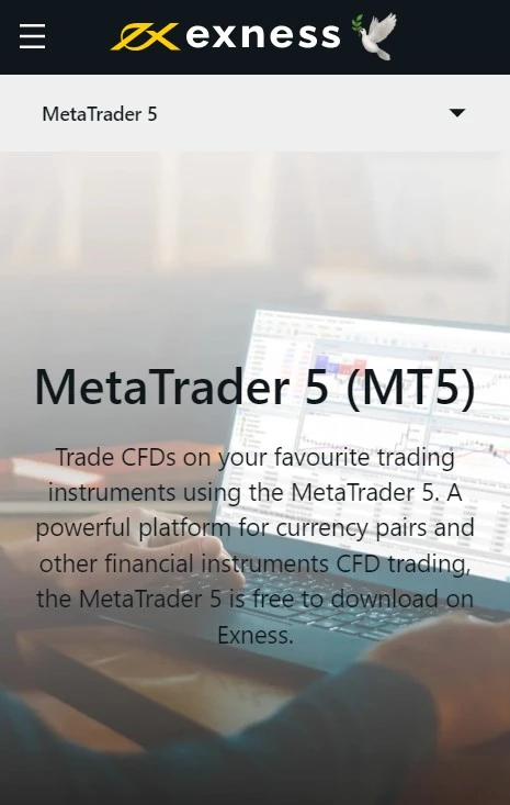 Exness MetaTrader 5 (MT5).