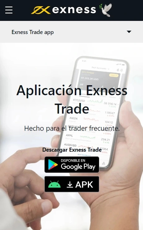 Aplicación Exness Trade.