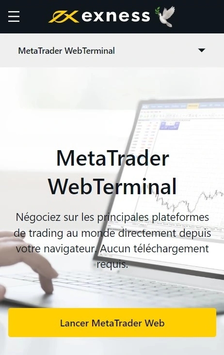 Terminal Web Exness MetaTrader.